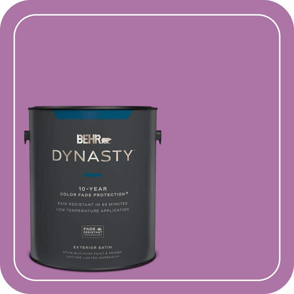 BEHR DYNASTY 1 gal. #670B-6 Orchid Kiss Satin Enamel Exterior Stain-Blocking Paint & Primer