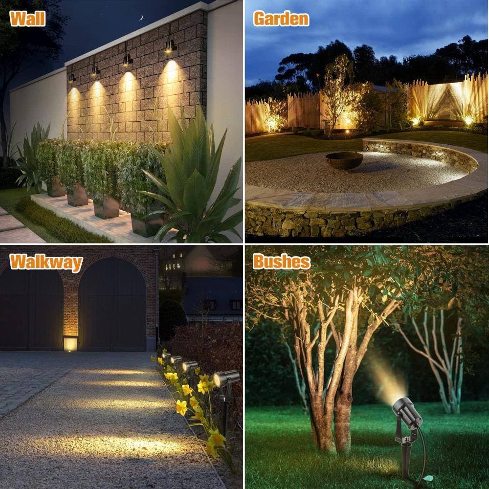 Unbranded Metal Solar Spotlight Outdoor 150LM IP65 Waterproof 9.8 Ft Cable Auto On Off Landscape Path Garden Cool (3)