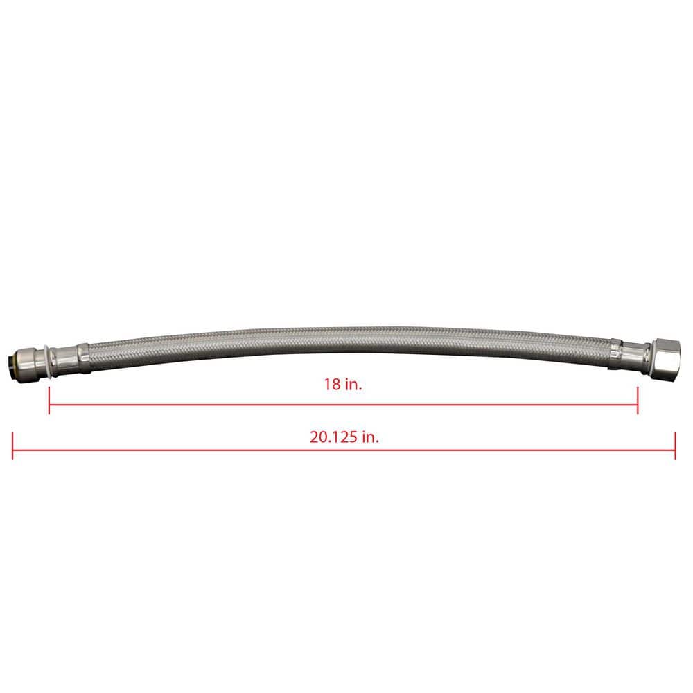 Everbilt 1/2 in. PTC 3/4 in. FIP 18 in. Braided Stainless Steel Water Heater Connector (4)