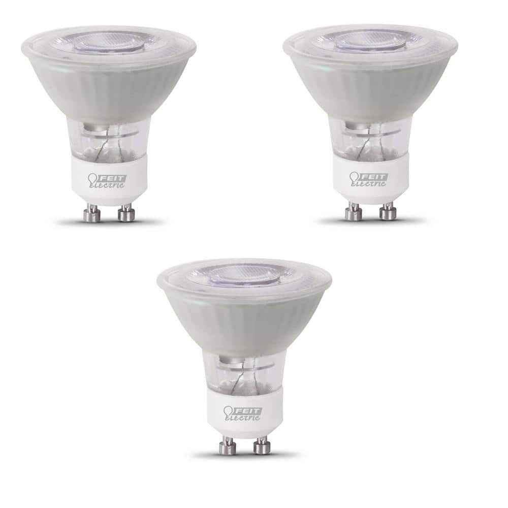 Feit Electric 50-Watt Equivalent MR16 GU10 Dimmable Track Lighting 90+ CRI Frosted Flood LED Light Bulb, Bright White (3-Pack) (2)