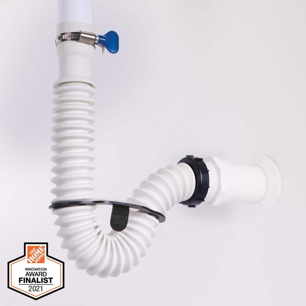 SIMPLE DRAIN 1.25 in. Rubber Threaded P-Trap Bathroom Single Sink Drain Kit (1)