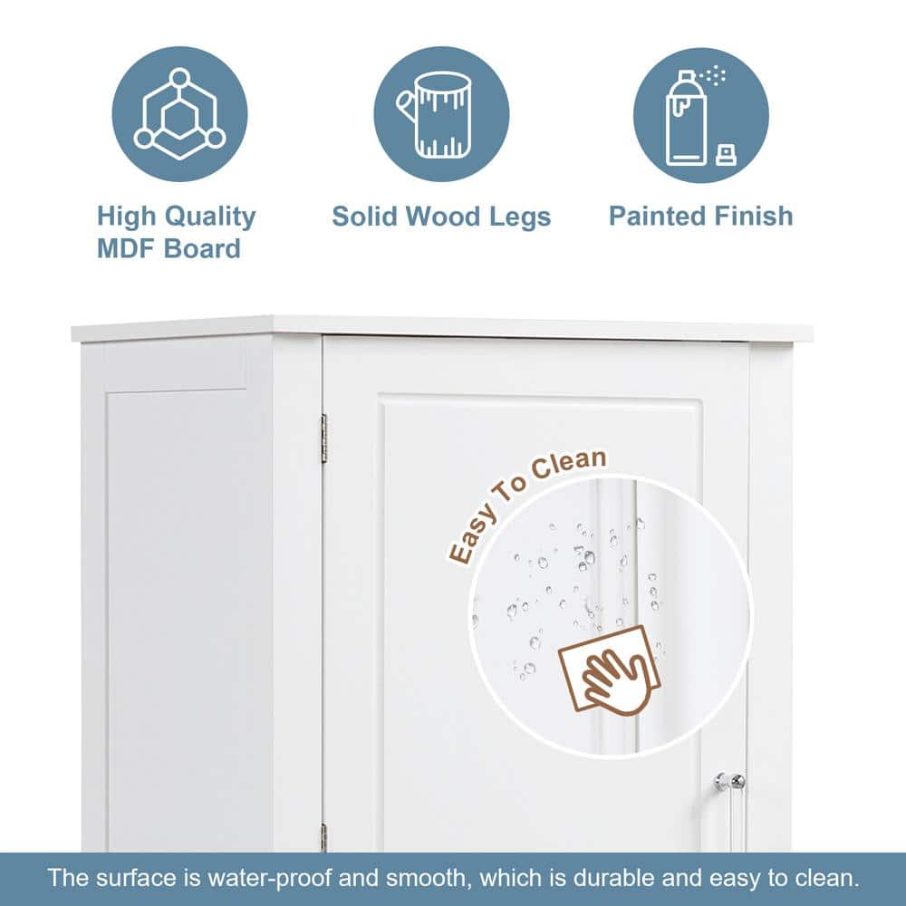 Unbranded 23 in. W x 15.9 in. D x 61.4 in. H White Linen Cabinet Tall Bathroom Storage Cabinet, Freestanding Storage Cabinet (3)