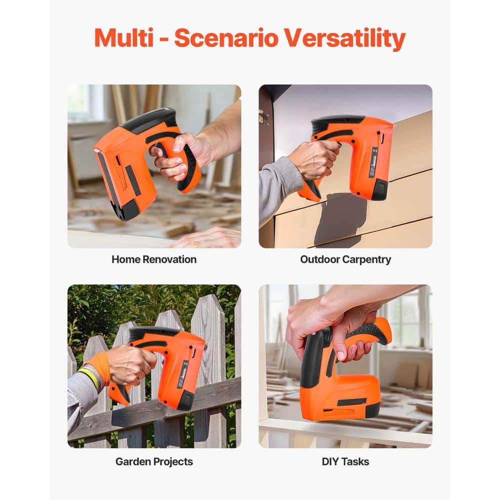 SKYSHALO Cordless Brad Nailer, 2-in-1 18 Gauge Nail and Staple Gun, Battery Powered with 1000 Staples and Nails, Non-Slip Grip (3)