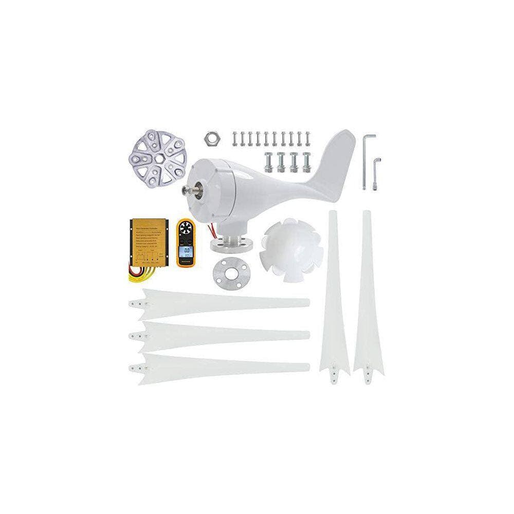 Unbranded Wind Turbine Generator Kit 400W 12V 5 Blade with Charge Controller Carbon Fiber Blades Low Wind Start for RV Plastic (2)