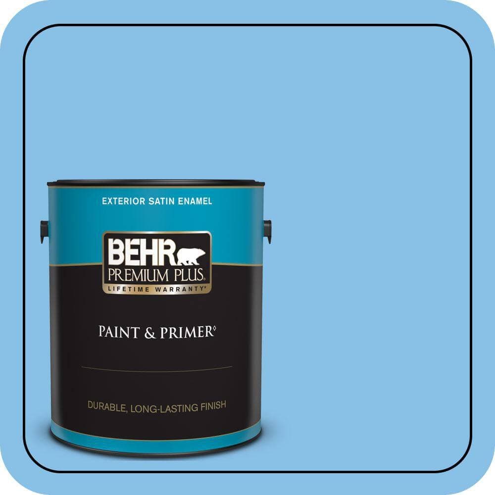 BEHR PREMIUM PLUS 1 gal. #P510-3 Rhodes Satin Enamel Exterior Paint & Primer