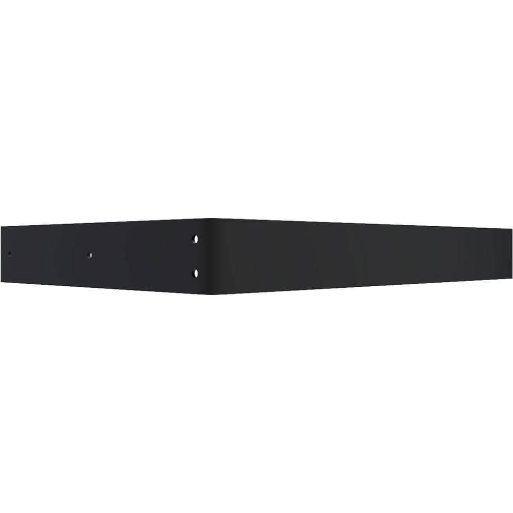 Ekena Millwork 2-1/2 in. x 20 in. x 14 in. Countertop Support Steel Powder Coated Black Heavy-Duty Bracket with Gusset (2)