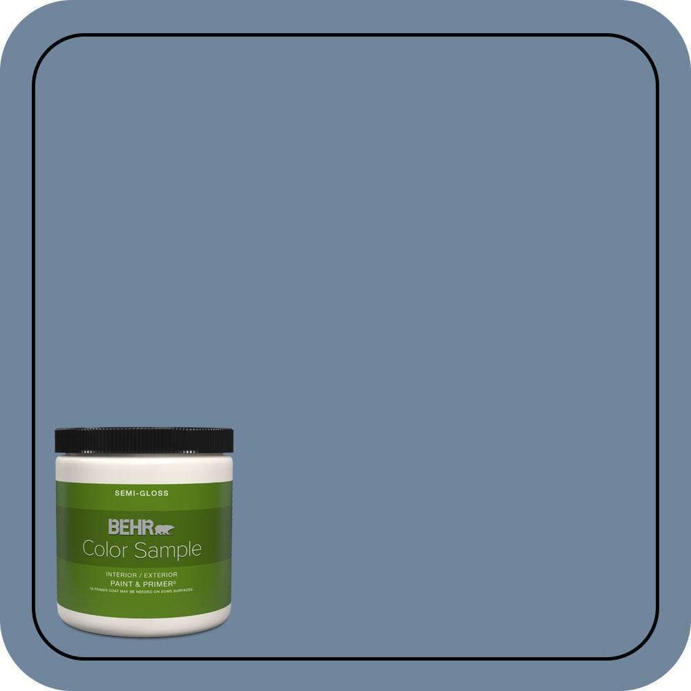 BEHR PREMIUM PLUS 8 oz. #S520-5 Thundercloud Semi-Gloss Interior/Exterior Paint & Primer Color Sample