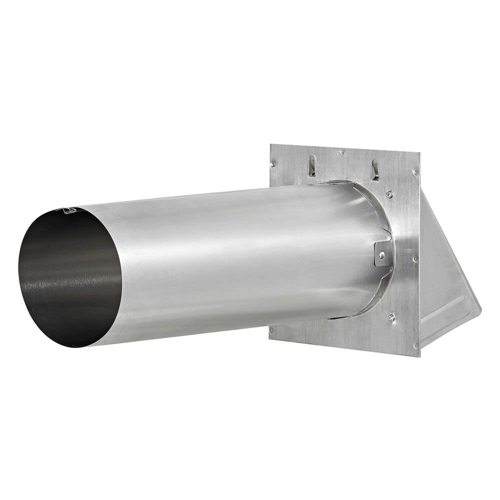 Lambro 4 in. 26-Gauge Galvanized Steel Fresh Air Intake Vent with Wire-Mesh Screen and 11 in. Pipe, No Damper (3)