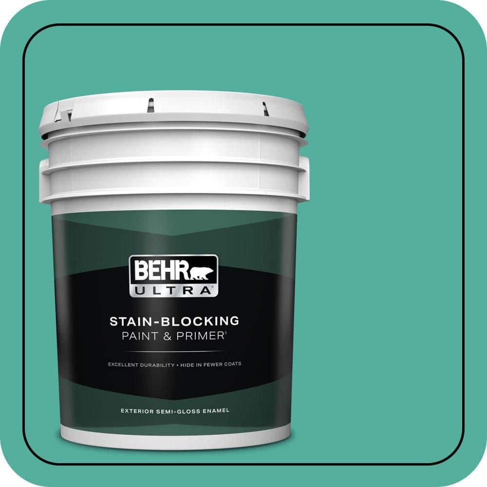 BEHR ULTRA 5 gal. #P440-5 Water Park Semi-Gloss Enamel Exterior Paint & Primer