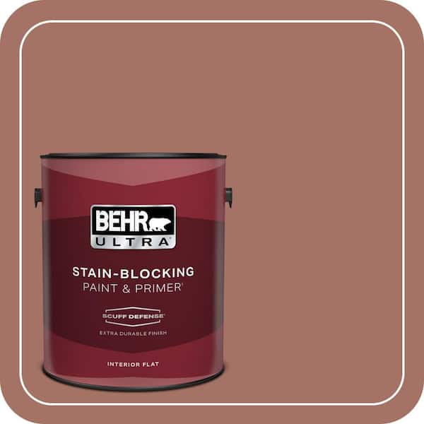 BEHR PREMIUM PLUS #200F-5 Toasted Nutmeg Flat Low Odor & Primer (4)