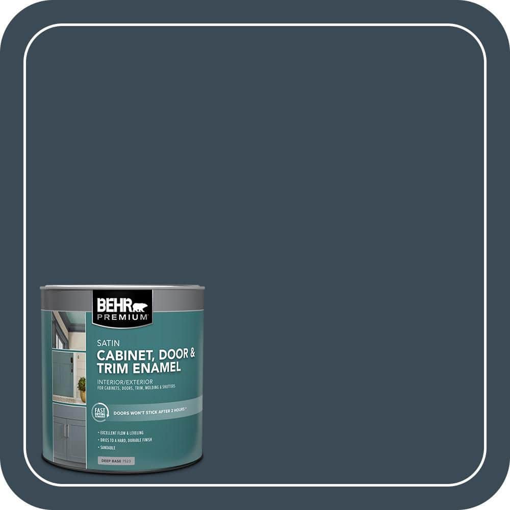 BEHR PREMIUM 1 qt. #BXC-26 New Navy Blue Satin Enamel Interior/Exterior Cabinet, Door & Trim Paint