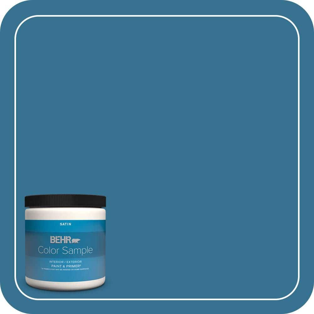 BEHR PREMIUM PLUS 8 oz. #T18-14 Soul Search Satin Enamel Interior/Exterior Paint & Primer Color Sample
