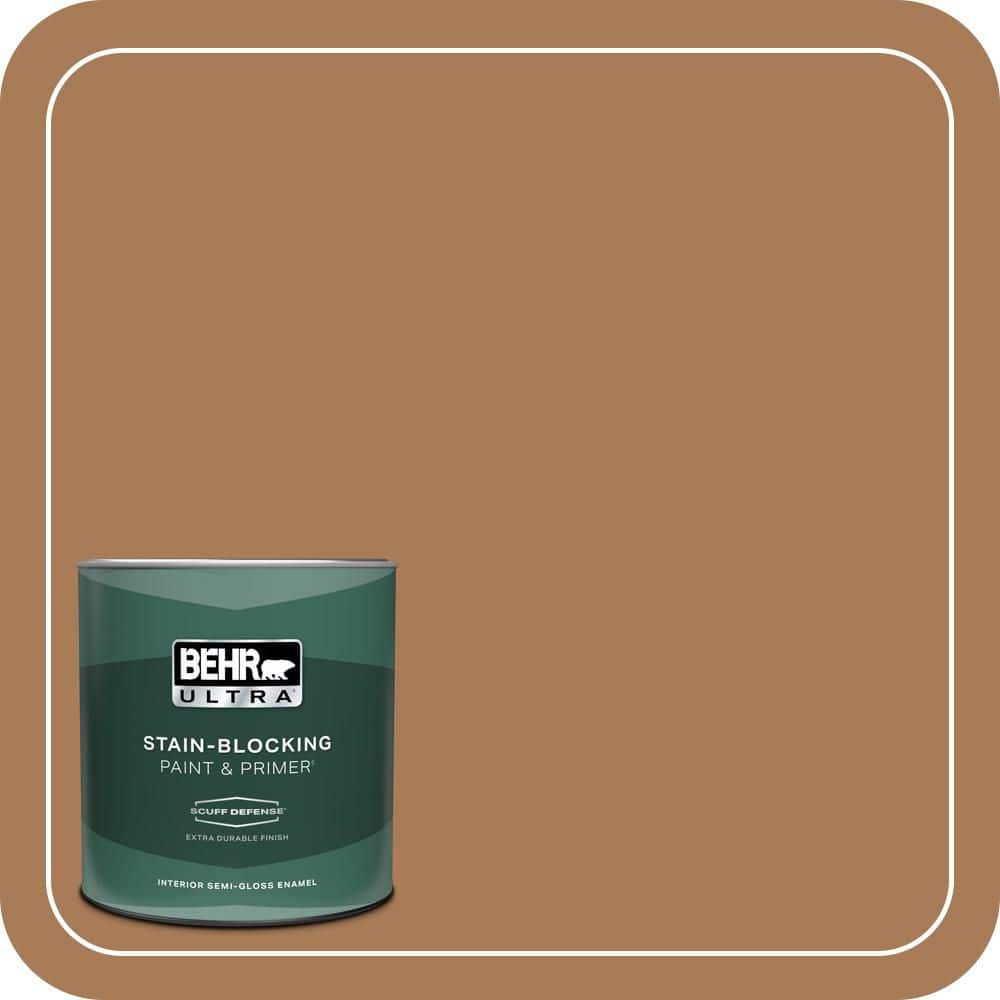 BEHR ULTRA 1 qt. #S270-7 Antique Penny Extra Durable Semi-Gloss Enamel Interior Paint & Primer