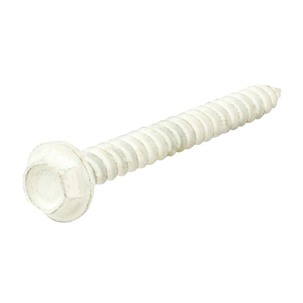 Everbilt White Hex-Head Sheet Metal Window Framework Screw (25-Piece per Pack) (2)