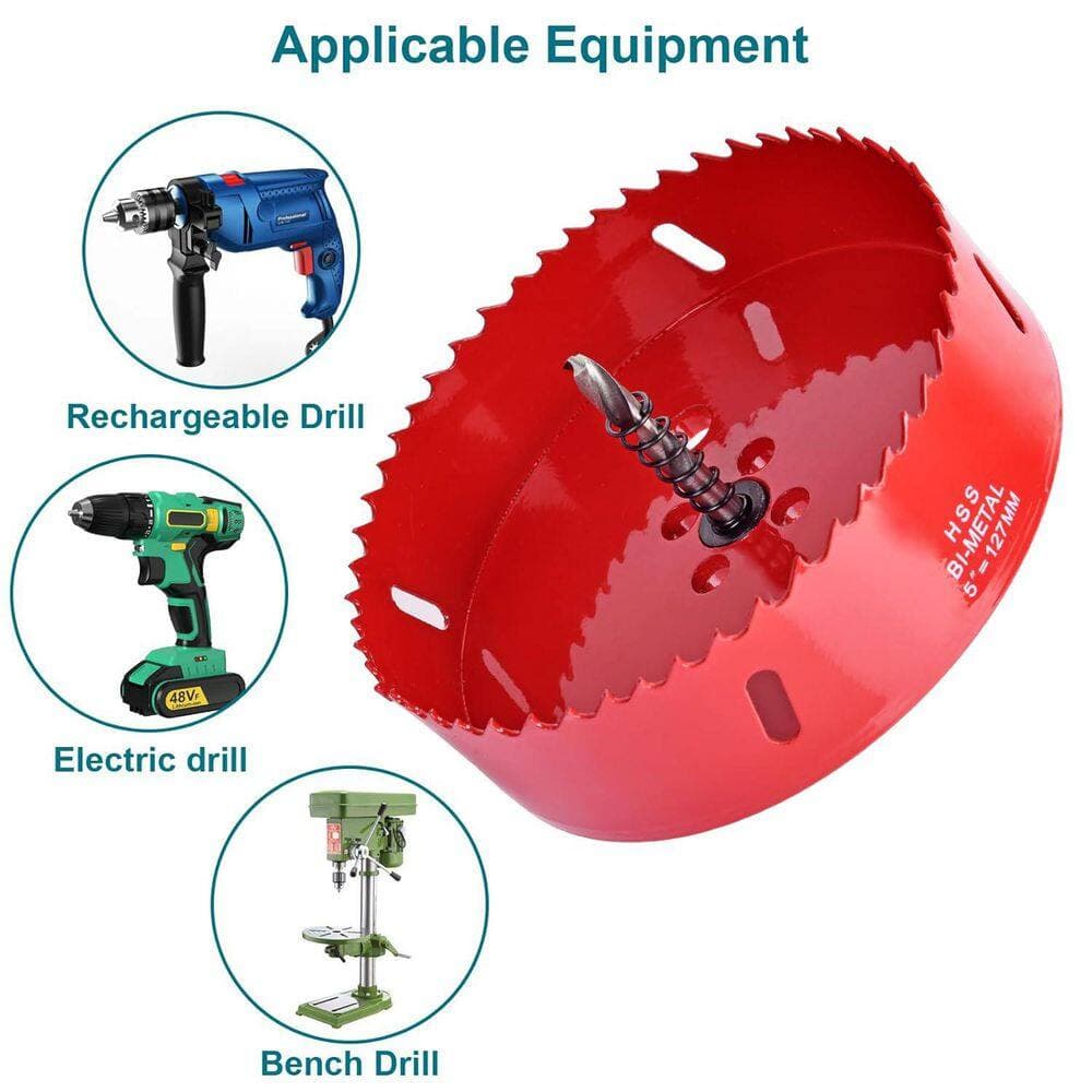 Unbranded 3 in. Hole Saw for Wood Plastic Ceiling Drywall PVC Metal HSS Bi-Metal Cutter with Pilot Drill Bit (3)