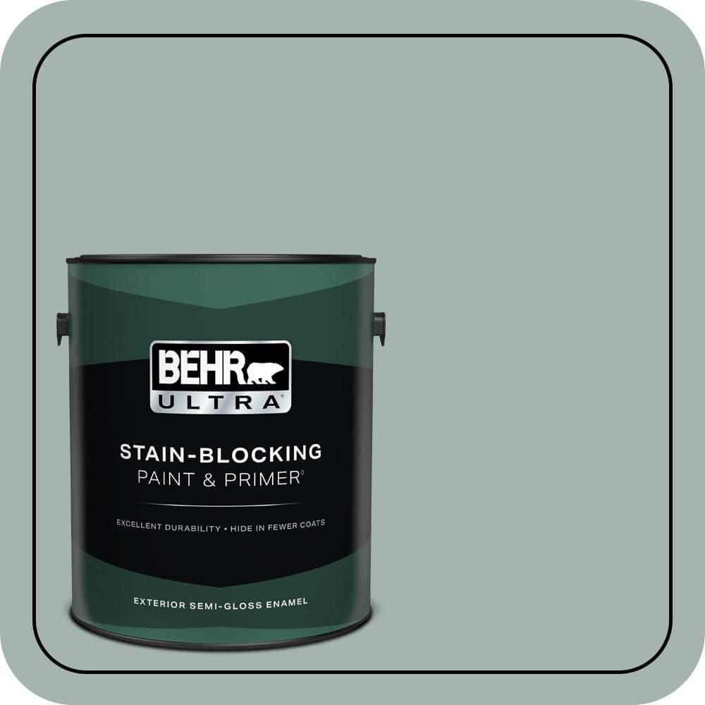 BEHR ULTRA 1 gal. #PPU12-09 Frozen Pond Semi-Gloss Enamel Exterior Paint & Primer