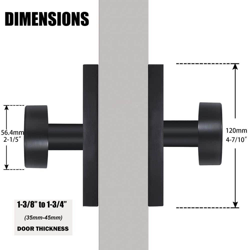 Senyhardware Modern Metal Matte Black Interior Dummy Door Knob 2 Pack with Round Knob and Rectangular Backplate (3)
