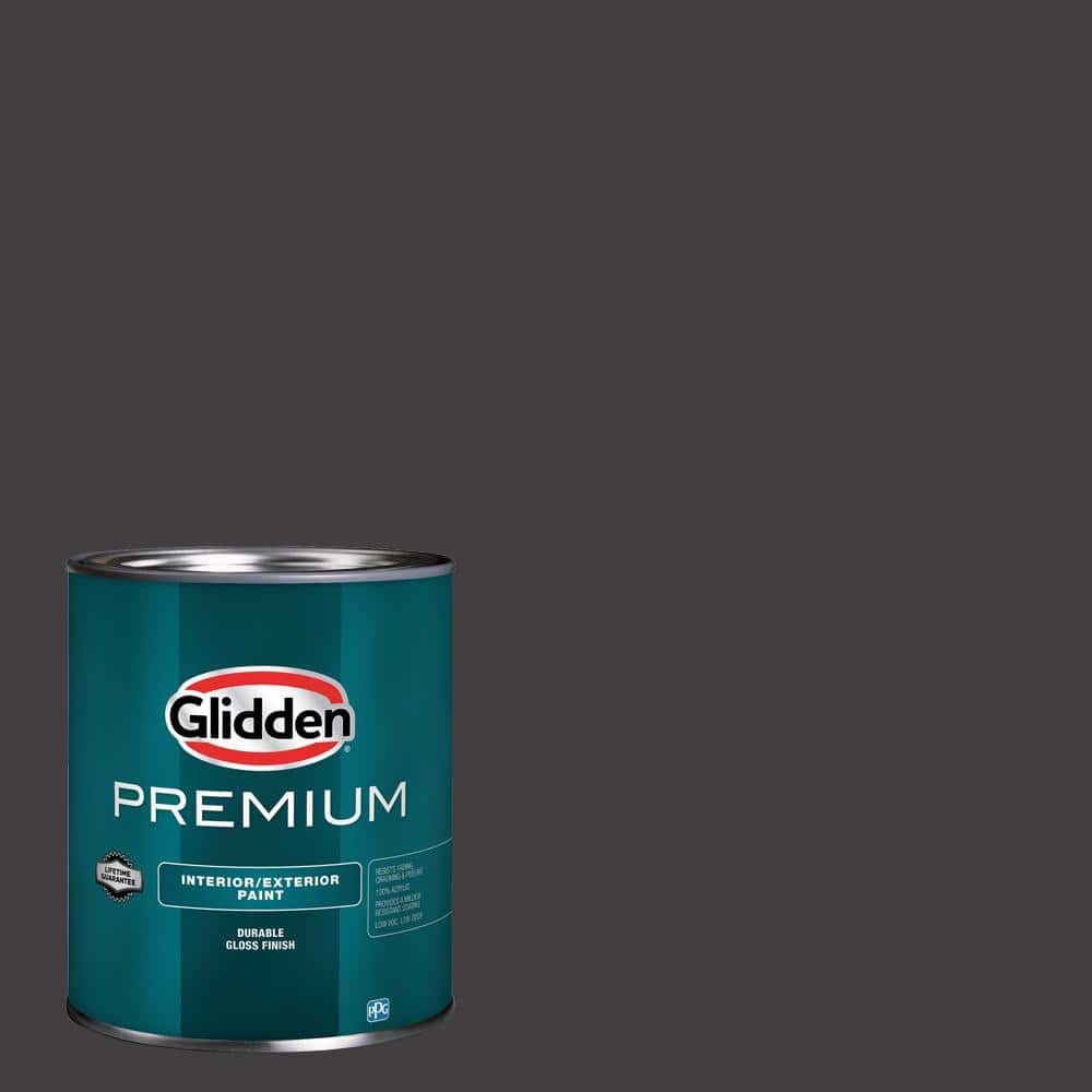 Glidden Premium 1 qt. Black Magic PPG1001-7 High Gloss Interior/Exterior Trim, Door and Cabinet Paint