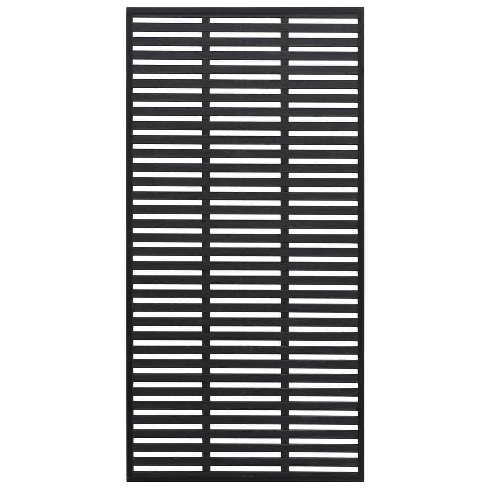 Matrix Slatted 70.8 in. x 35.4 in. Black 100% Recycled Poly Plastic Decorative Screen Panel and Wall Decor