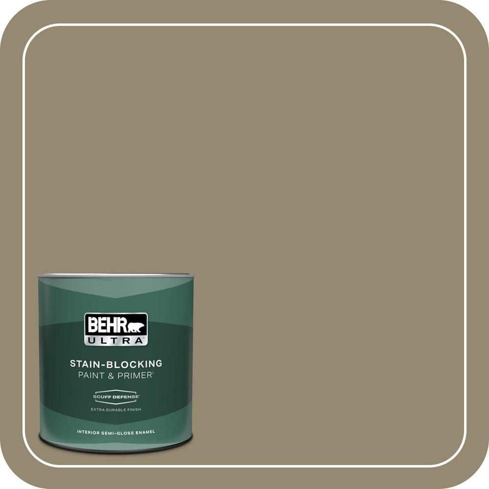 BEHR ULTRA 1 qt. #PPU8-03 Dry Pasture Extra Durable Semi-Gloss Enamel Interior Paint & Primer