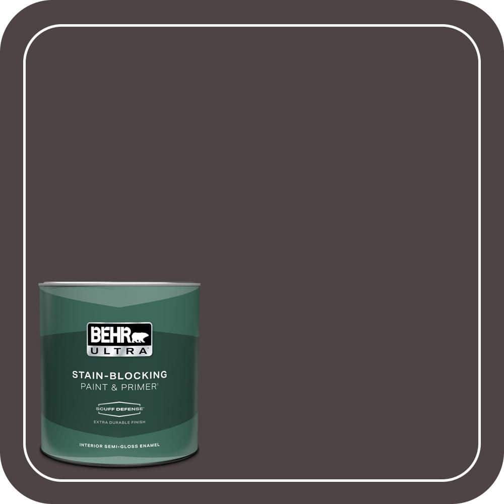 BEHR ULTRA 1 qt. #N110-7 Black Garnet Extra Durable Semi-Gloss Enamel Interior Paint & Primer