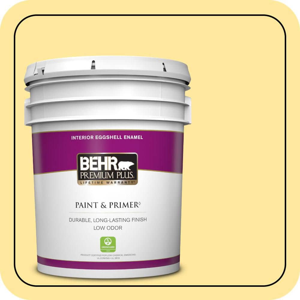 BEHR PREMIUM PLUS 5 gal. #P300-4 Rise and Shine Eggshell Enamel Low Odor Interior Paint & Primer
