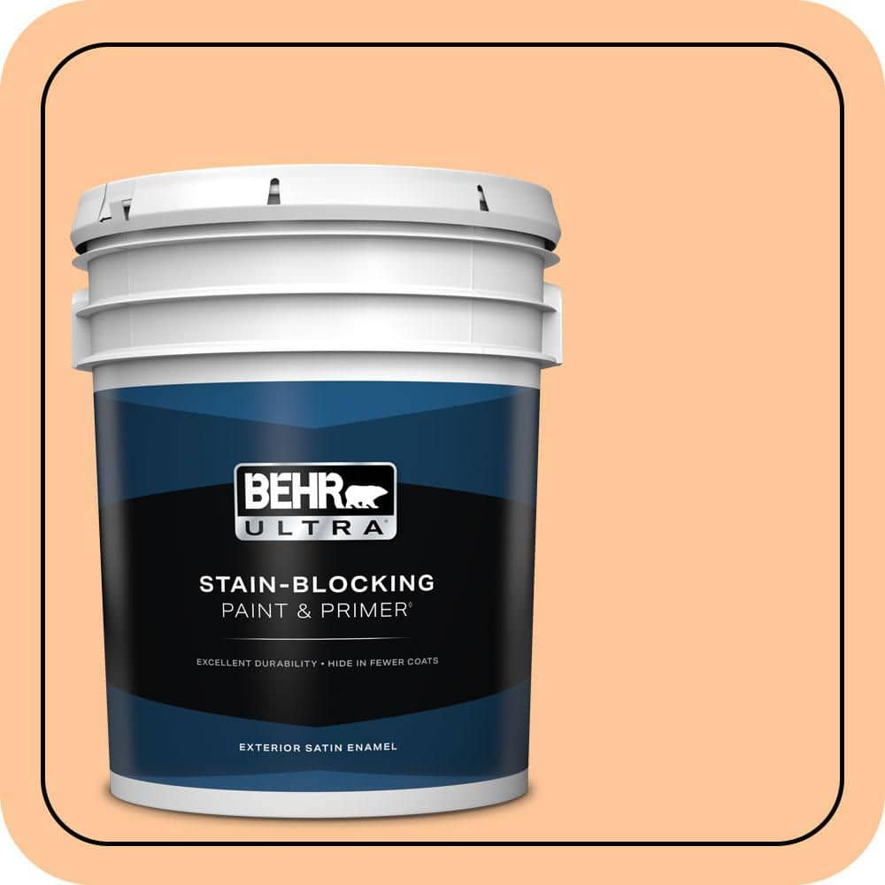 BEHR ULTRA 5 gal. #P230-4 Citrus Punch Satin Enamel Exterior Paint & Primer