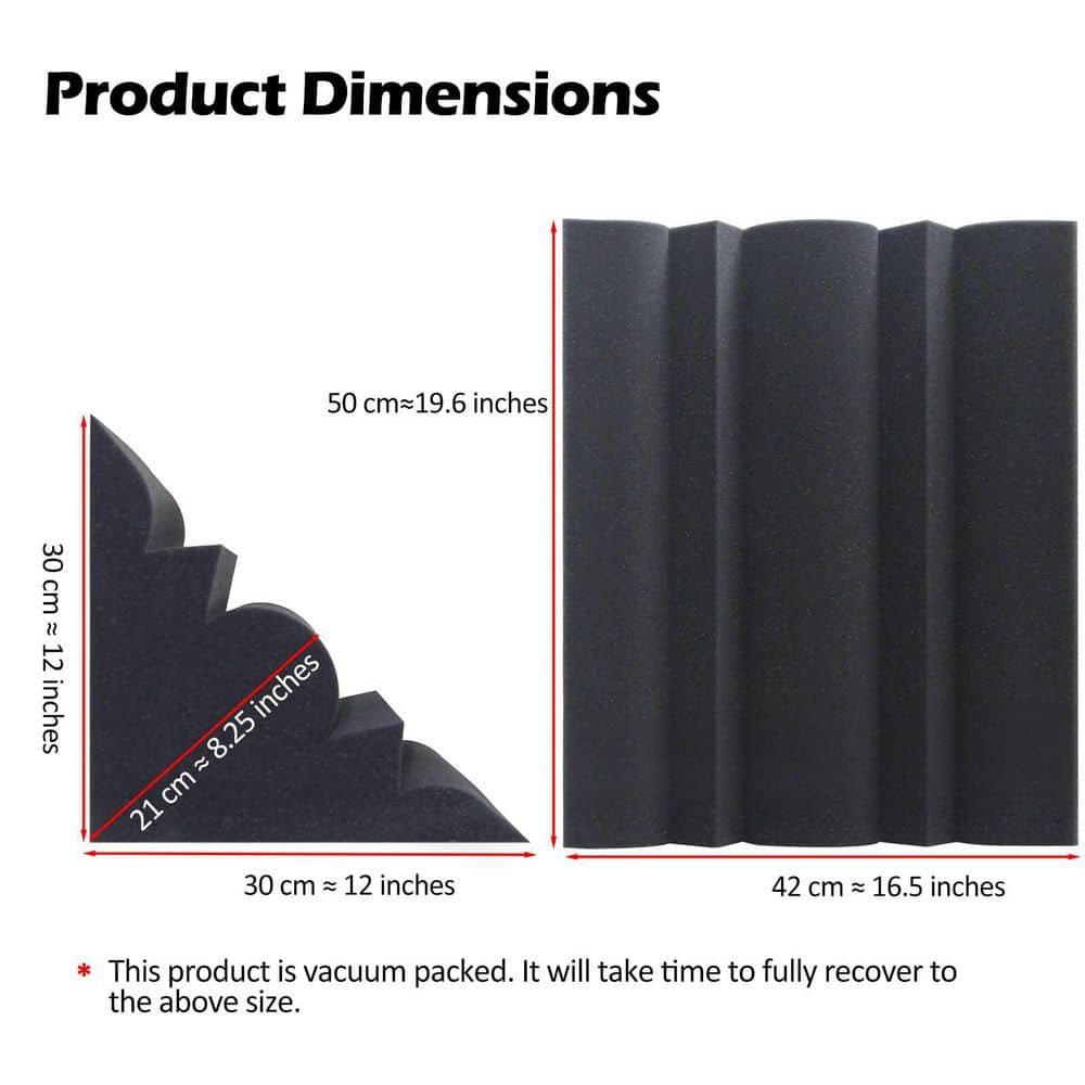 Laybus 19.5 in. x 16.5 in. x 12 in. Large Bass Traps (2-Pack), Low to High Frequency Sound Absorbing Foam, Easy to Use and Move (2)