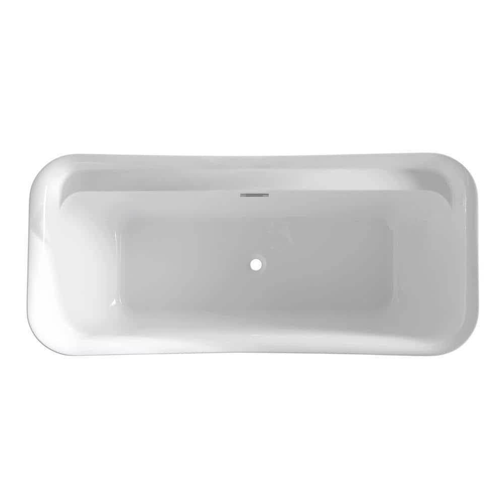 Bellaterra Home 67 in. x 31.5 in. Acrylic Soaking Freestanding Bathtub in Glossy White (3)