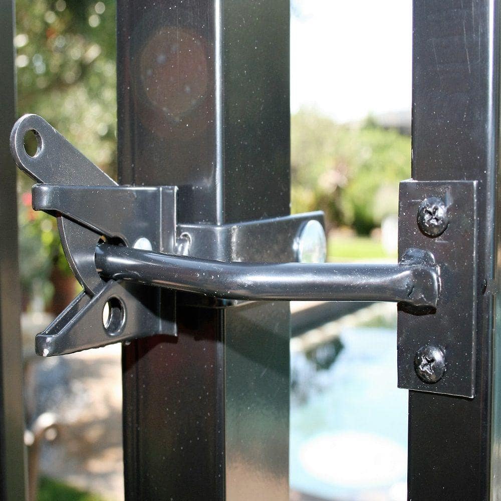 Unbranded Black Steel Flat Wall Fence Gate Hardware Kit (3)