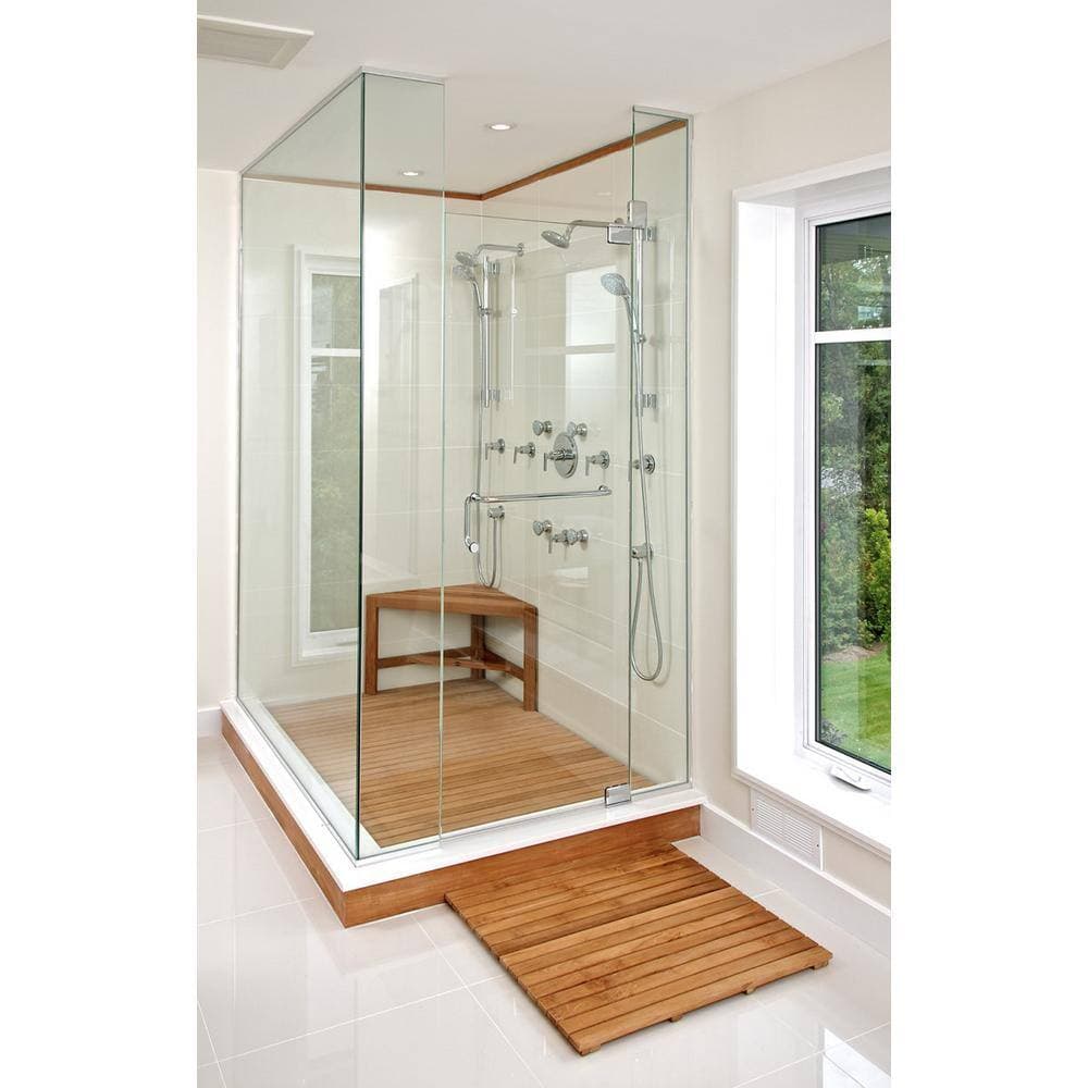 ARB Teak and Specialties Coach 31.5 in. W x 15.75 in. D x 17.75 in. H Flat Shower Seat in Natural Teak (2)