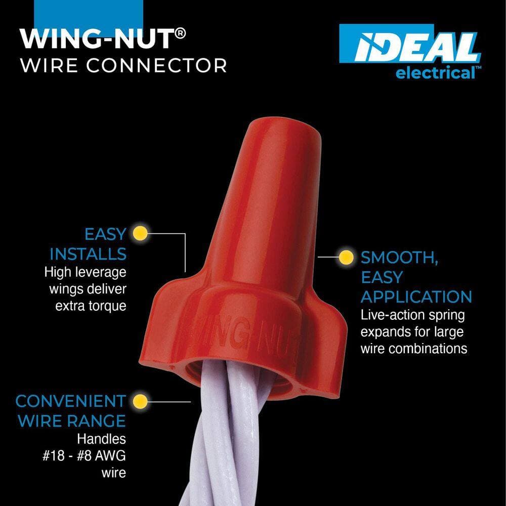 Unbranded Wing-Nut Wire Connector, 452 Red, Jar of 300 (2)