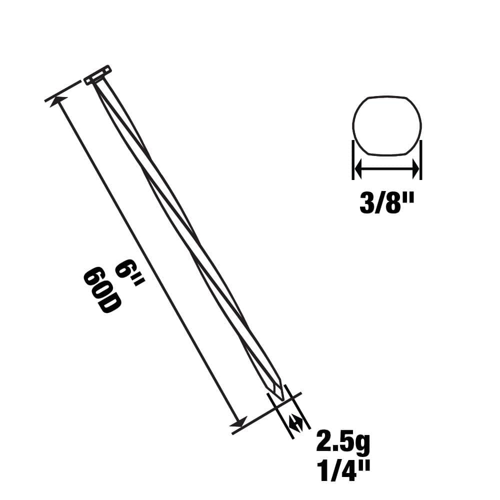 Everbilt 6 in. x 60D Hot Dipped Galvanized Nail Timber Tie 30 lbs. (3)