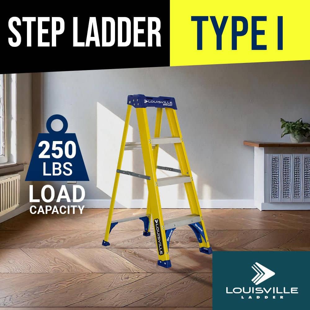 Louisville Ladder 8 ft. Fiberglass Step Ladder with 250 lbs. Load Capacity Type I Duty Rating (2)