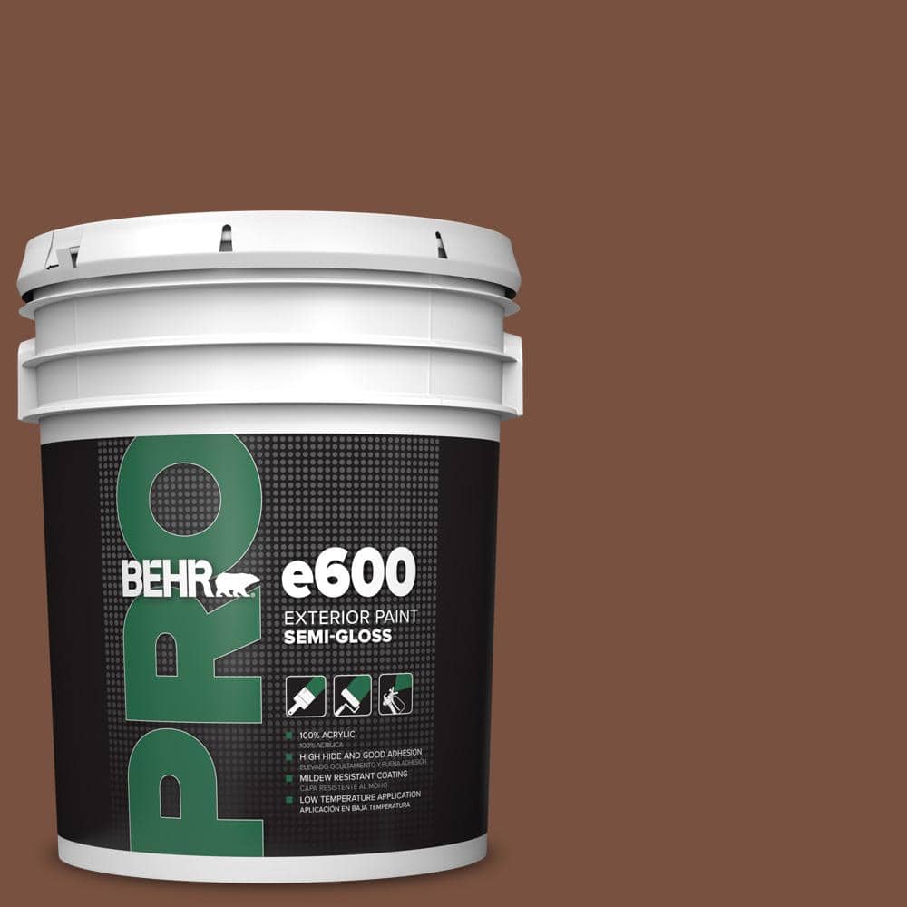 BEHR PRO 5 gal. #S200-7 Earth Fired Red Semi-Gloss Acrylic Exterior Paint