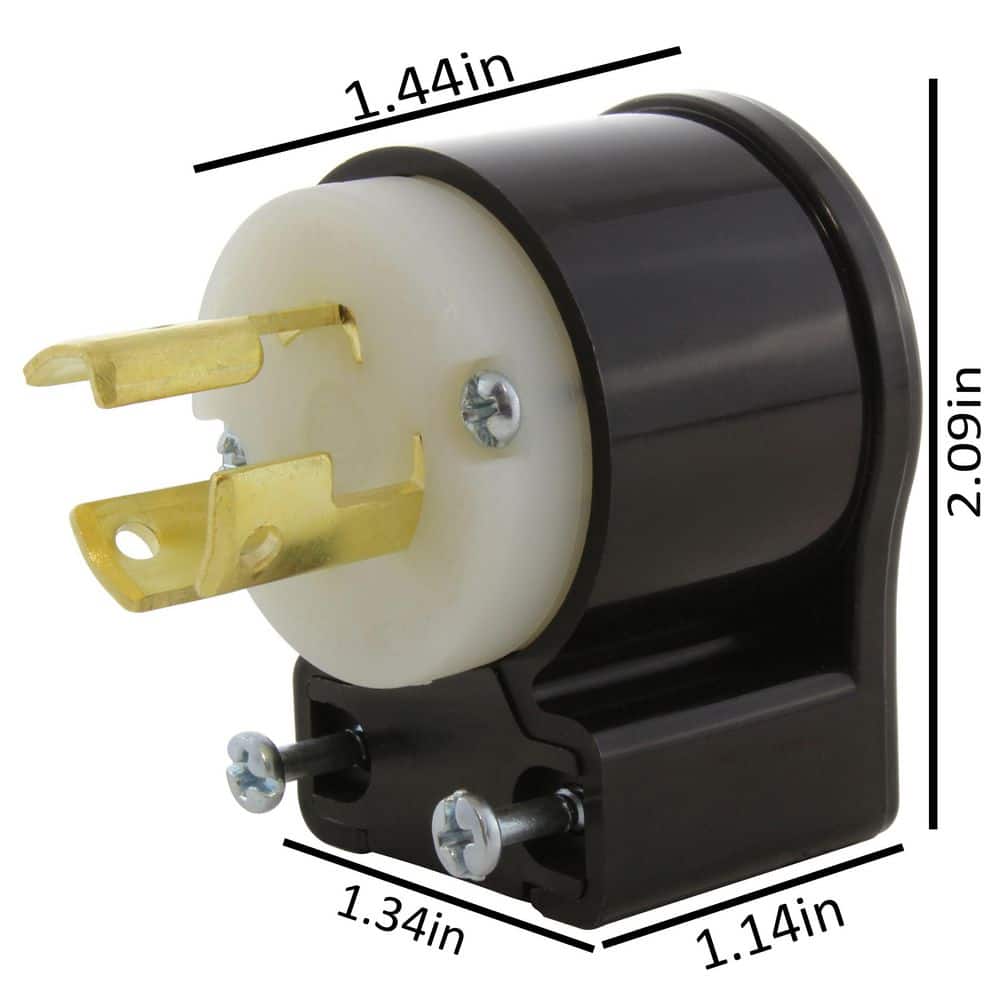 AC WORKS NEMA L5-15P 15A 125V 3-Prong All Angles Locking Plug with UL, C-UL Approval (3)