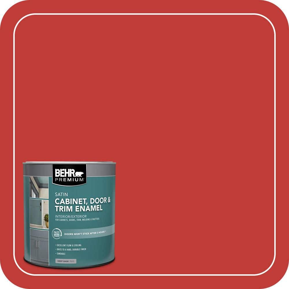 BEHR PREMIUM 1 qt. #P150-7 Flirt Alert Satin Enamel Interior/Exterior Cabinet, Door & Trim Paint (1)