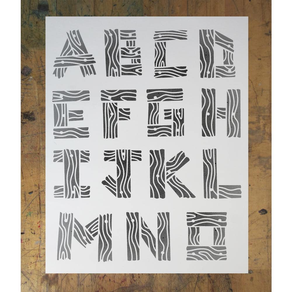 Stencil1 Wood Font Stencil (3)