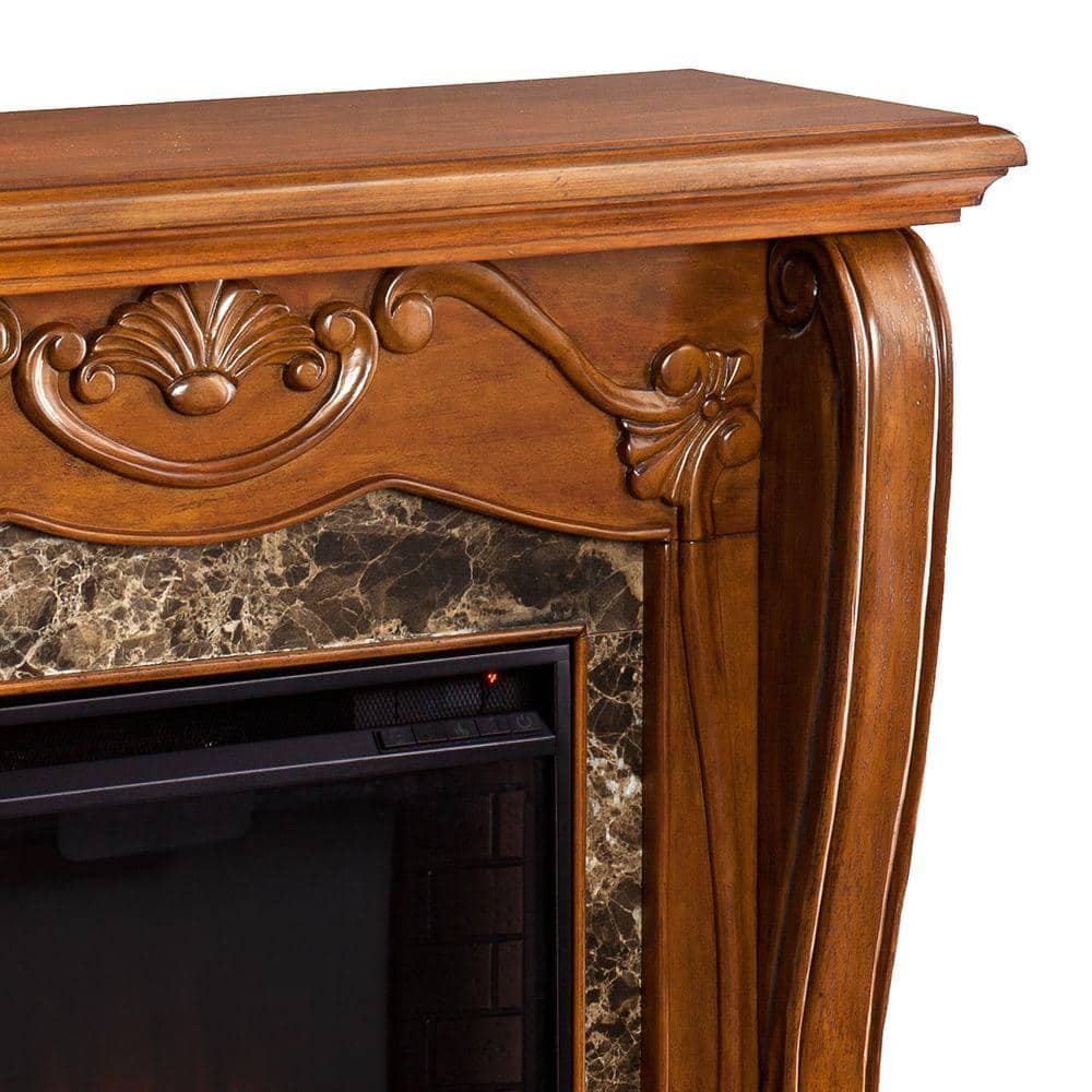 Southern Enterprises Lila 45.25 in. Freestanding Electric Fireplace in Walnut (3)