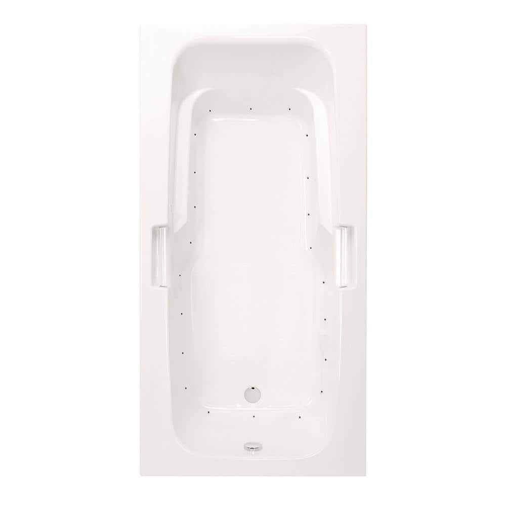 Aquatic Montrose II 72 in. x 36 in. Rectangular Drop-In Air Bathtub Acrylic Reversible Drain in White (1)