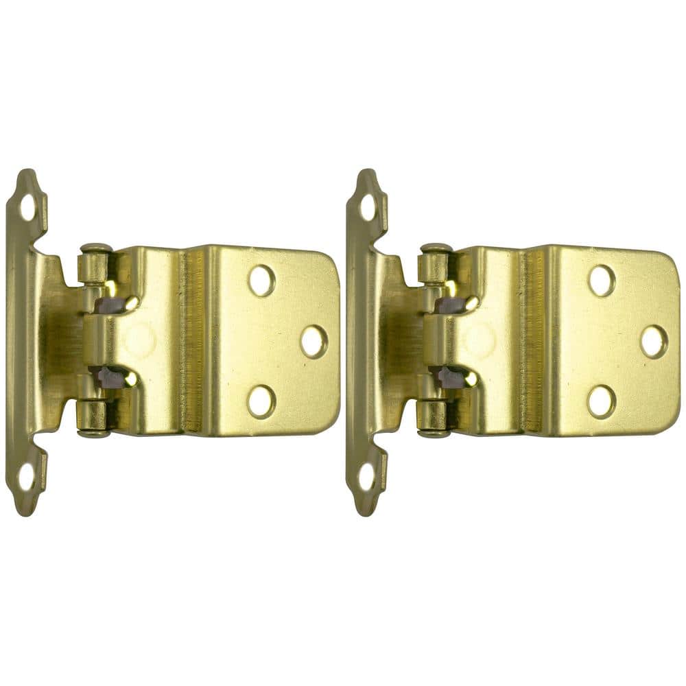 Laurey Face Frame Inset Polished Brass 3/8 inch Inset Self-Closing Hinge (25 -Pack) (3)