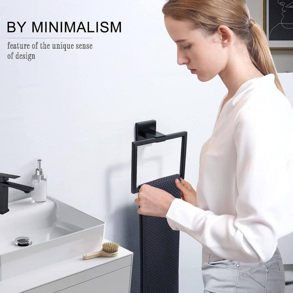 BYH build your home Bathroom Hardware Set with Towel Bar Toilet Paper Holder Towel Ring Bath Accessories Wall Mount (4)