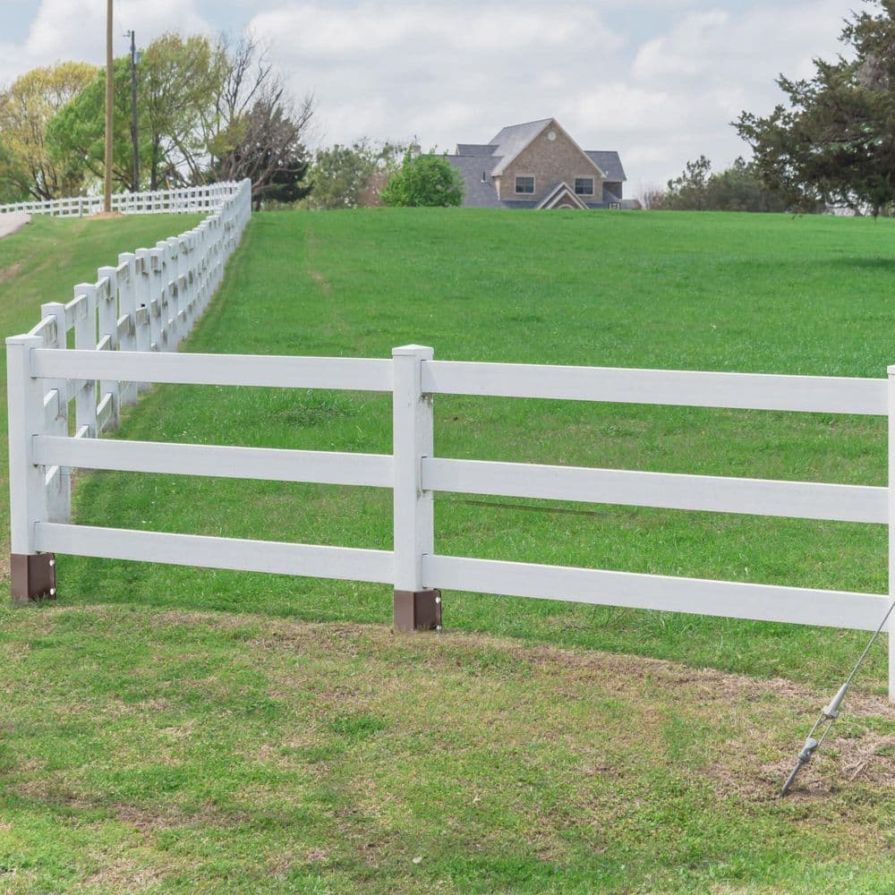 Unbranded 4 in. x 4 in. x 32 in. Metal Fencing Post Anchor for Patio Yard, Brown (4-Pack) (2)