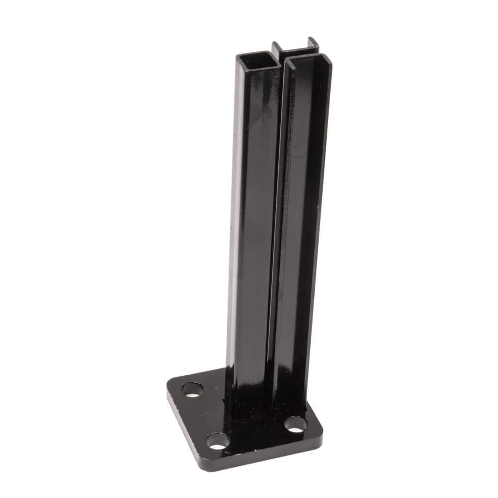 CREATIVE SURFACES Composite Fence Series 3.15 in. x 3.15 in. x 9.84 in. Black Metal Ground Contact Fence Base