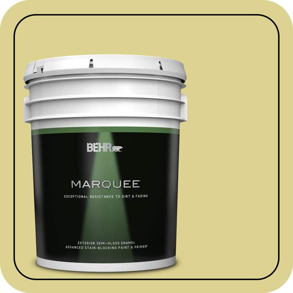 BEHR MARQUEE 5 gal. #T17-16 Thats My Lime Semi-Gloss Enamel Exterior Paint & Primer