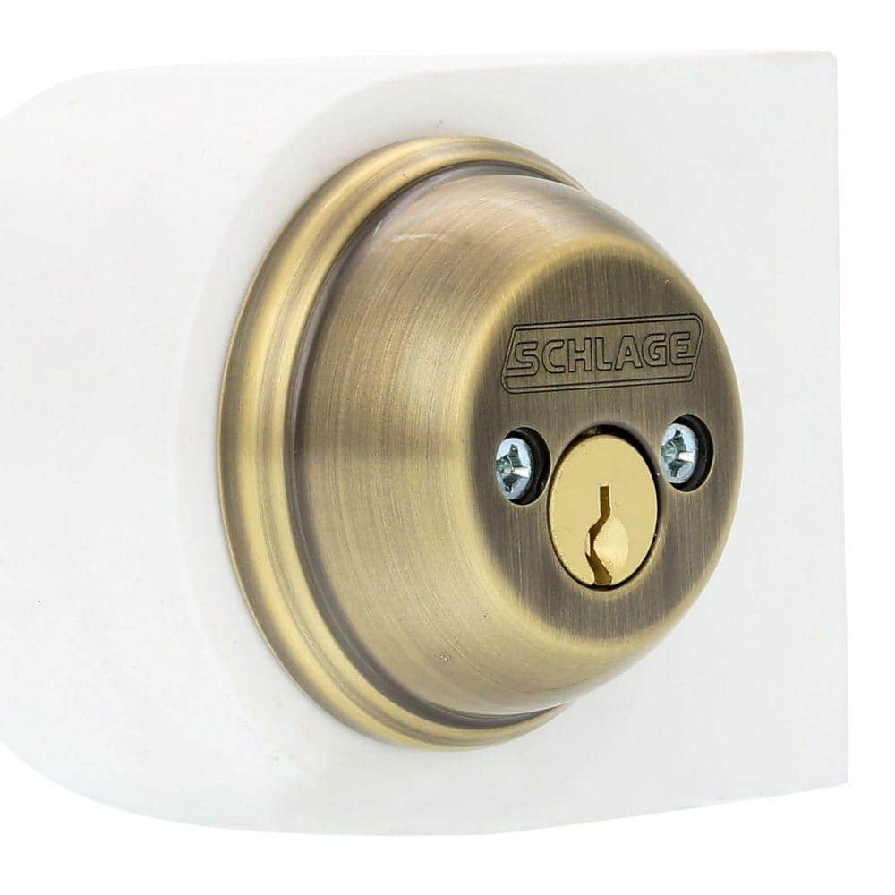 Schlage B62 Series Antique Brass Double Cylinder Deadbolt Certified Highest for Security and Durability (3)