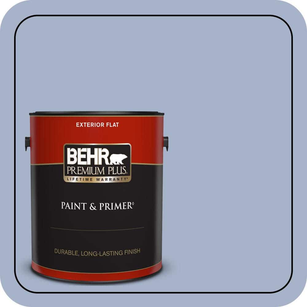 BEHR PREMIUM PLUS 1 gal. #PPU15-14 Ballroom Blue Flat Exterior Paint & Primer