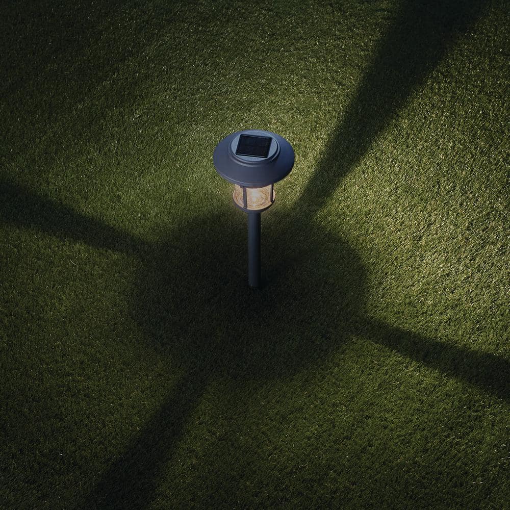 Home Decorators Collection Palmdale 20 Lumen Gray LED Weather Resistant Outdoor Solar Path Light with Glass Lens (4)