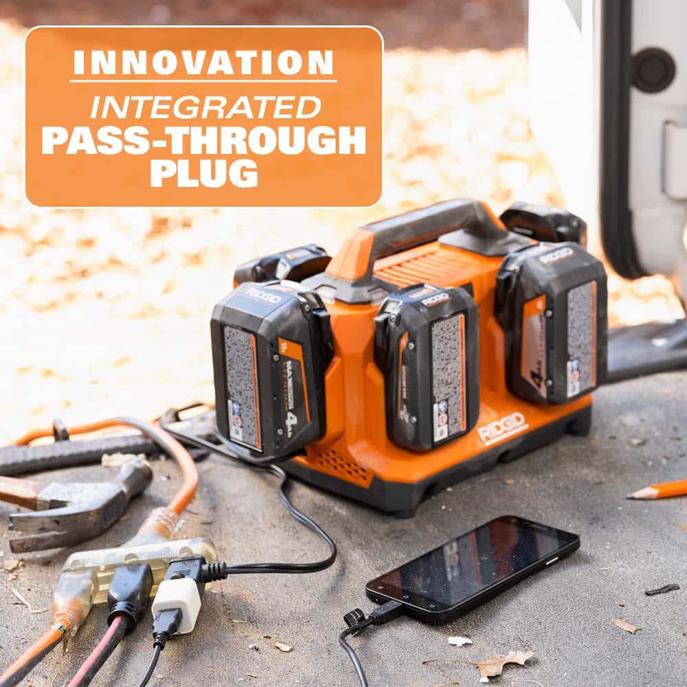 RIDGID 18V 6-Port Sequential Charger (4)