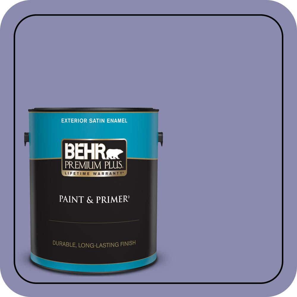 BEHR PREMIUM PLUS 1 gal. #M550-5 Violet Aura Satin Enamel Exterior Paint & Primer